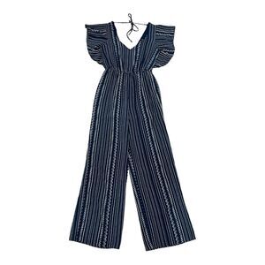 Crystal Sky Navy Boho Ruffle Sleeve Jumpsuit 5
